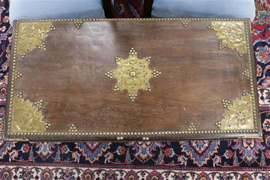 A brass mounted hardwood Zanzibar chest W.91cm